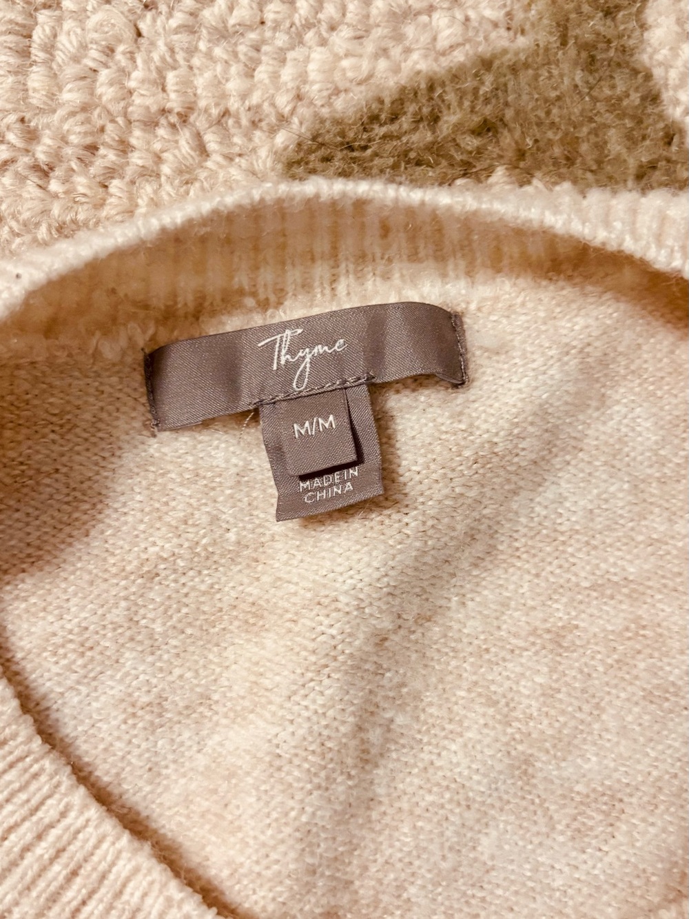 Thyme Maternity Cream Crew Neck Sweater